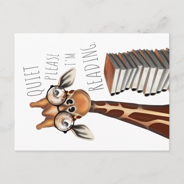 Silencio, por favor estoy leyendo - tarjeta postal (Anverso)