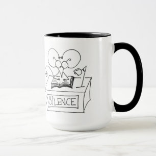 ¡Silencio! Ratón de la biblioteca - taza de