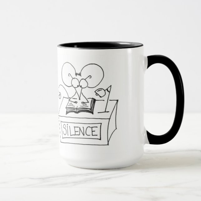 ¡Silencio! Ratón de la biblioteca - taza de (Derecha)