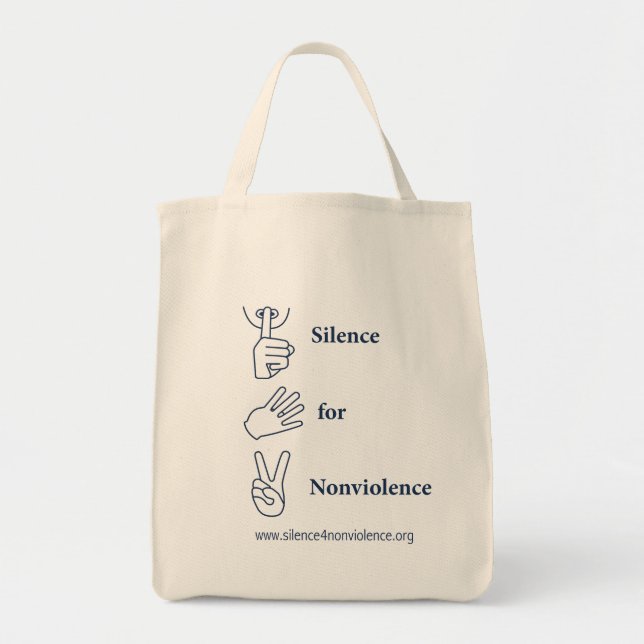 Silencio vertical para el bolso del Nonviolence (Frente)