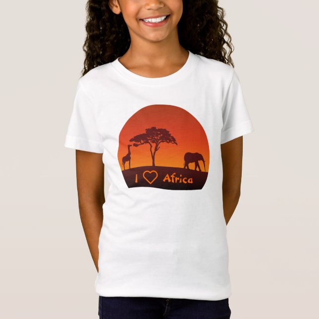 Silhouette africana de safari - Camisa de niño (Anverso)