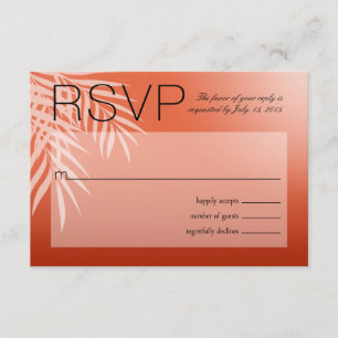 Silhouette Beach Palm Tree RSVP   coral
