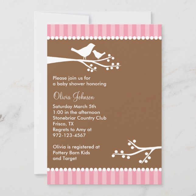 Silhouette Birds Baby Shower Invitaciones (Anverso)