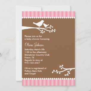 Silhouette Birds Baby Shower Invitaciones