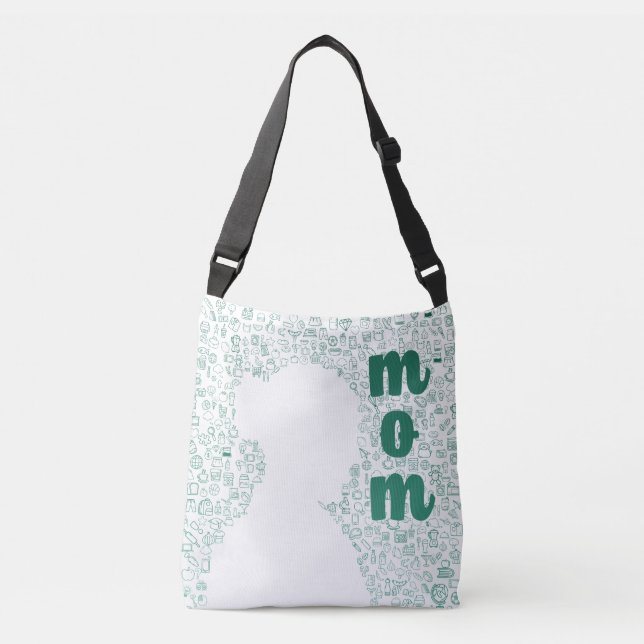 Silhouette blanca de una bolsa de té de mamá (Anverso)
