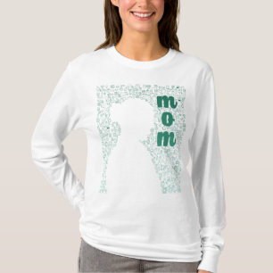 Silhouette blanca de una camiseta de mamá