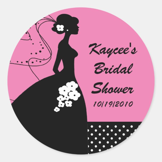 Silhouette Bride Bridal Shower Pegatina (Anverso)