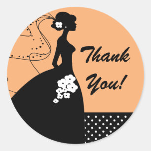 Silhouette Bride Gracias Pegatina Bridal Shower