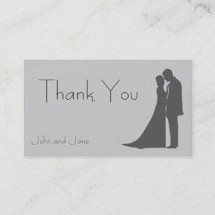 Silhouette Bride y Groom Gracias tarjeta de visita