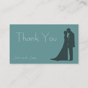 Silhouette Bride y Groom Gracias tarjeta de visita