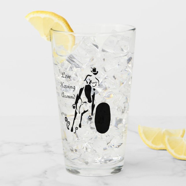 Silhouette Cowgirl Barrel Carreras (Anverso (hielo))