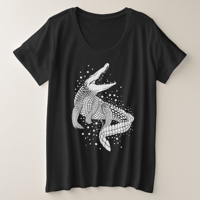 Silhouette de animales blancos - Cocodrilo (Anverso del diseño)