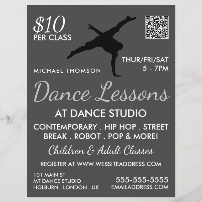 Silhouette de bailarina de ruptura, publicidad de  (Frente)