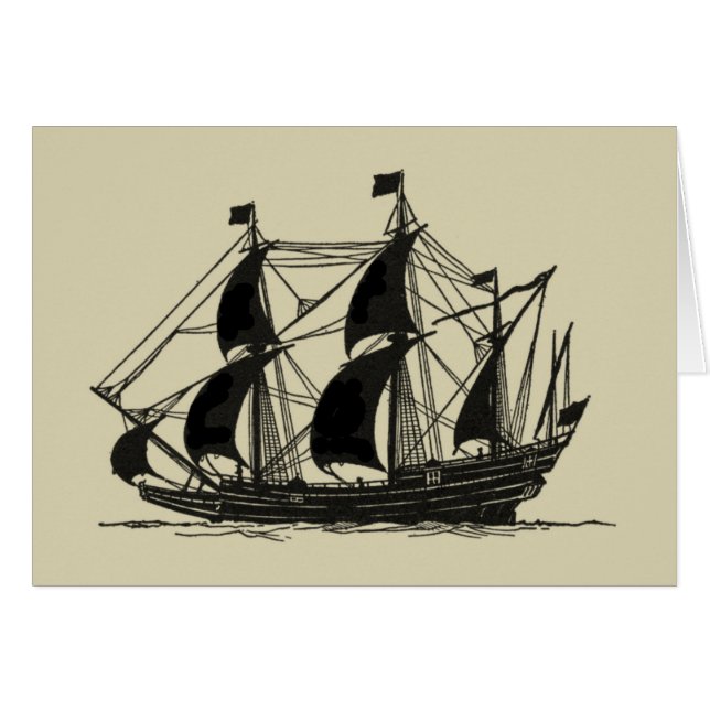 Silhouette de barco con velas de barrido (Anverso (Horizontal))