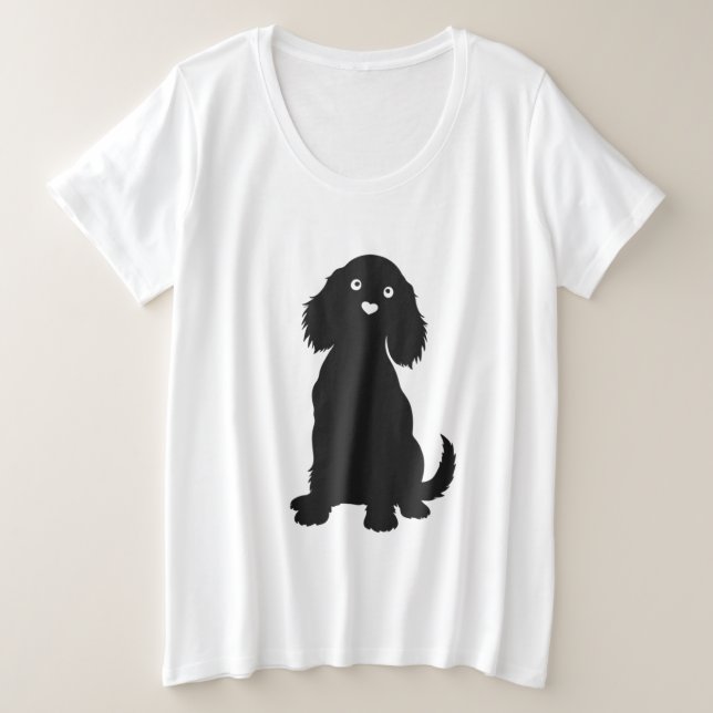 Silhouette de Cocker Spaniel con nariz de corazón (Anverso del diseño)
