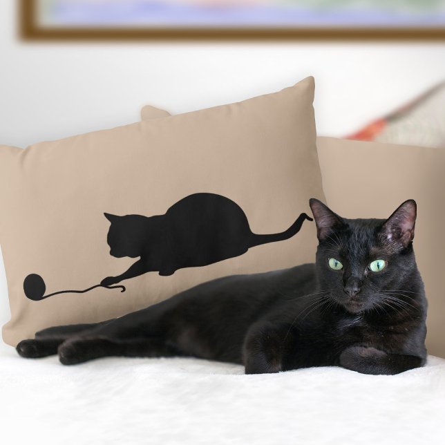 Silhouette de gato en juego almohada lumbar (Subido por el creador)