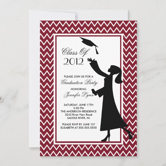 Silhouette de invitación a la graduación de un mar (Anverso)