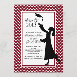 Silhouette de invitación a la graduación de un mar