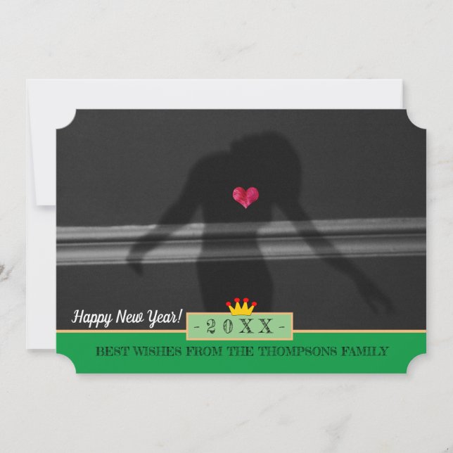 ¡Silhouette de la Mujer y Feliz Año Nuevo! Tarjeta (Anverso)