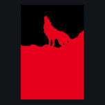 Silhouette de Lobo de Arte Pop Negro y Rojo<br><div class="desc">Lobo gris de la luna - Lobo de la luna en el arte pop de la luna - Lobo de lobo en el arte digital de la luna - Arte animal - Arte pop universitario - Animales salvajes - Mundo de animales extremos</div>