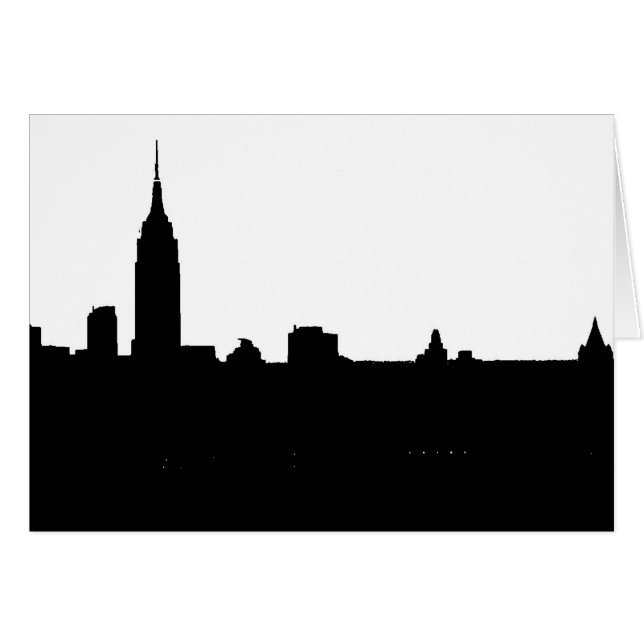 Silhouette de Nueva York en blanco y negro (Anverso (Horizontal))