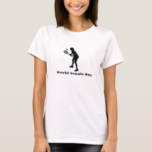 Silhouette de una jugadora de tenis camiseta