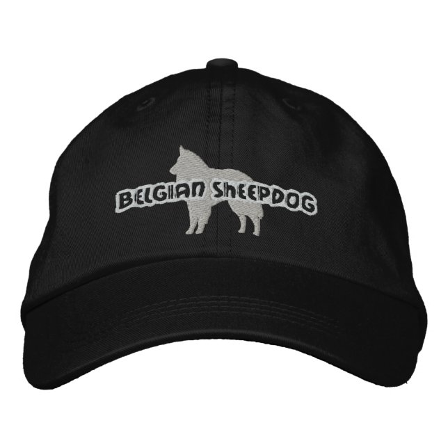 Silhouette Gorra belga de Sheepdog Embroidered (Anverso)