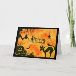 Silhouette Halloween Animales, tarjeta de saludo N
