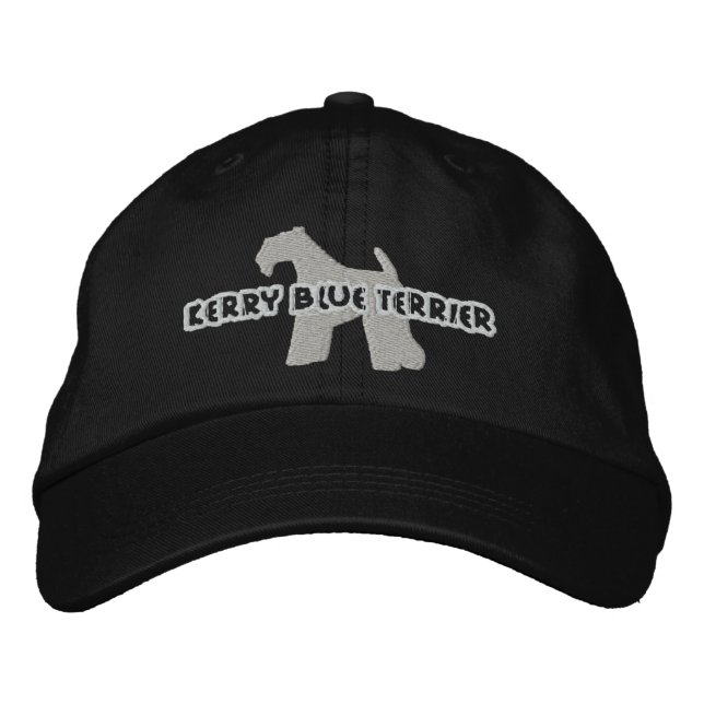 Silhouette Kerry Blue Terrier Embroidered Gorra (Anverso)