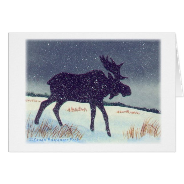 Silhouette Moose con poema (Anverso (Horizontal))