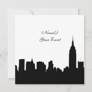 Silhouette Skyline de NYC, Invitación Fiesta ESB #