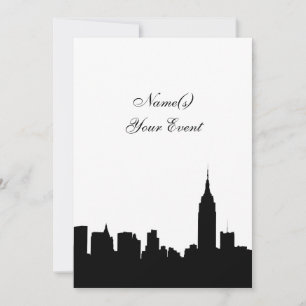 Silhouette Skyline de NYC, Invitación Fiesta ESB #