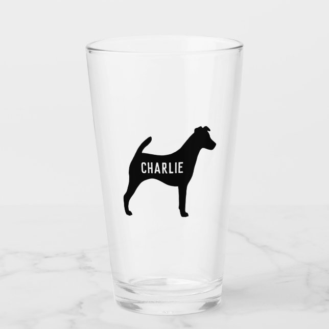 Silhouette Smooth Fox Terrier Dog Personalizada (Anverso)