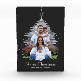 Silhouette, un árbol de navidad de moda, foto gris