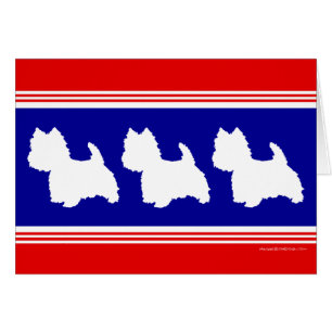 Silhouette Westie Rojo y Azul