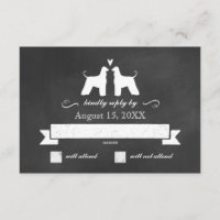 Silhouettes afgano Boda Respuesta de RSVP