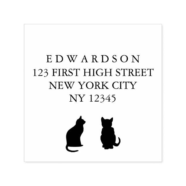 Silhouettes de gato moderno personalizado Sello de (Diseño)