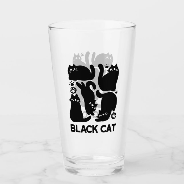 Silhouettes de gato negro - Diseño felino lindo (Anverso)