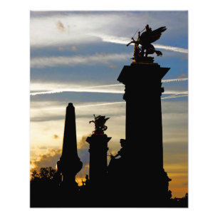 Silhouettes de París en la foto impresa de Dusk Ph