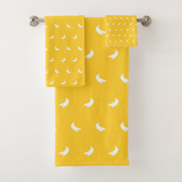 Silhouettes de pequeños plátanos blancos en amaril