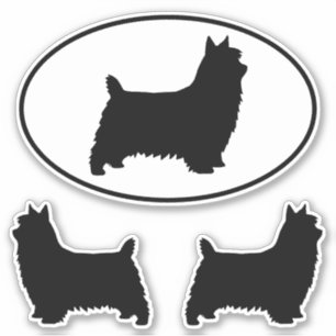 Silhouettes de Silky Terrier Dogs Pegatina Vinyl S