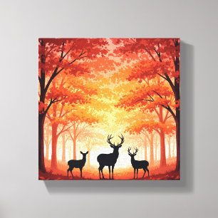 Silhouettes de venado minimalista arte de pared - 