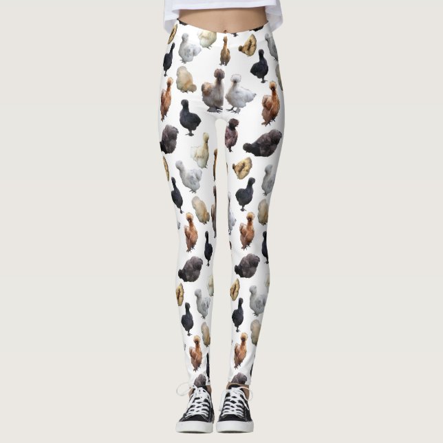 Silkie Bantam Chickens Leggings (Anverso)
