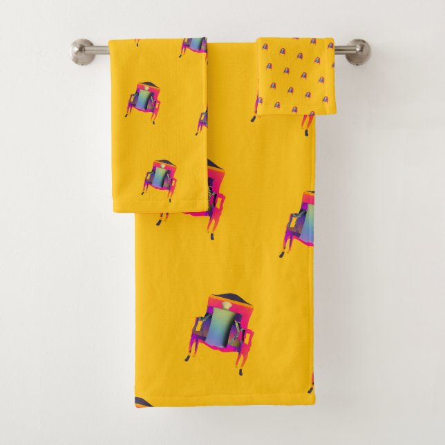 Silla abstracta decorativa diagonal amarilla  (In situ)