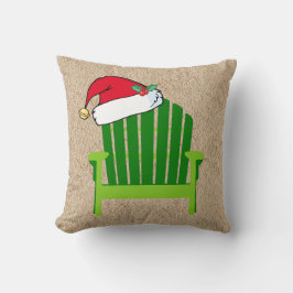 Silla de playa con la almohada del navidad del