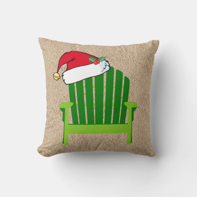 Silla de playa con la almohada del navidad del (Anverso)