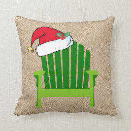 Silla de playa con la almohada del navidad del