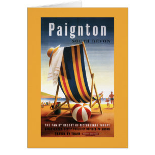Silla de playa de los ferrocarriles y poster