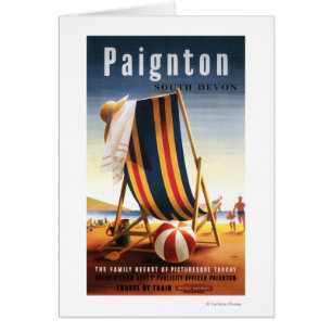 Silla de playa de los ferrocarriles y poster