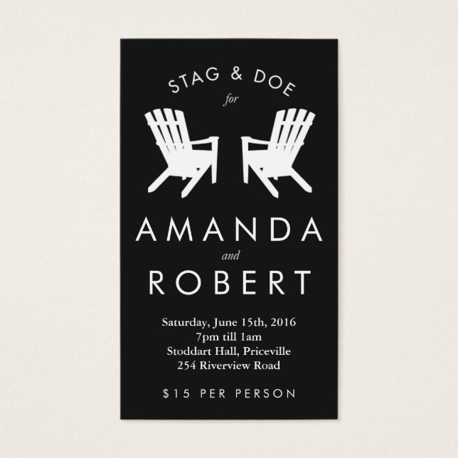 Silla Muskoka Stag and Doe Ticket, negro (Frente)